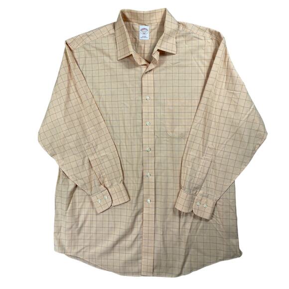 Brooks Brothers Mens Size 17 1/2 -2/3 Orange Peach Button Down Dress Shirt - Picture 1 of 13